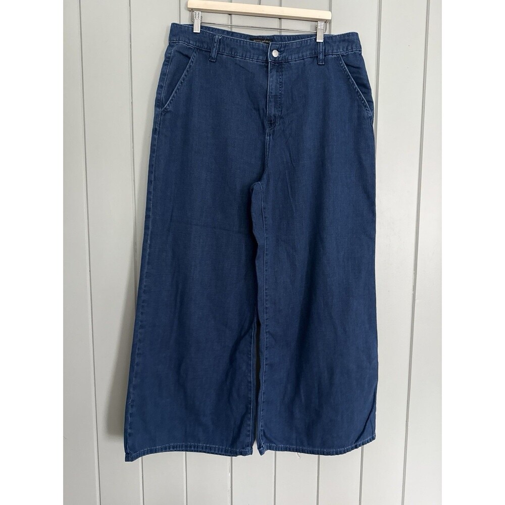Banana Republic Ultra High-Rise Wide Leg Jeans 34/18 Festival School Office